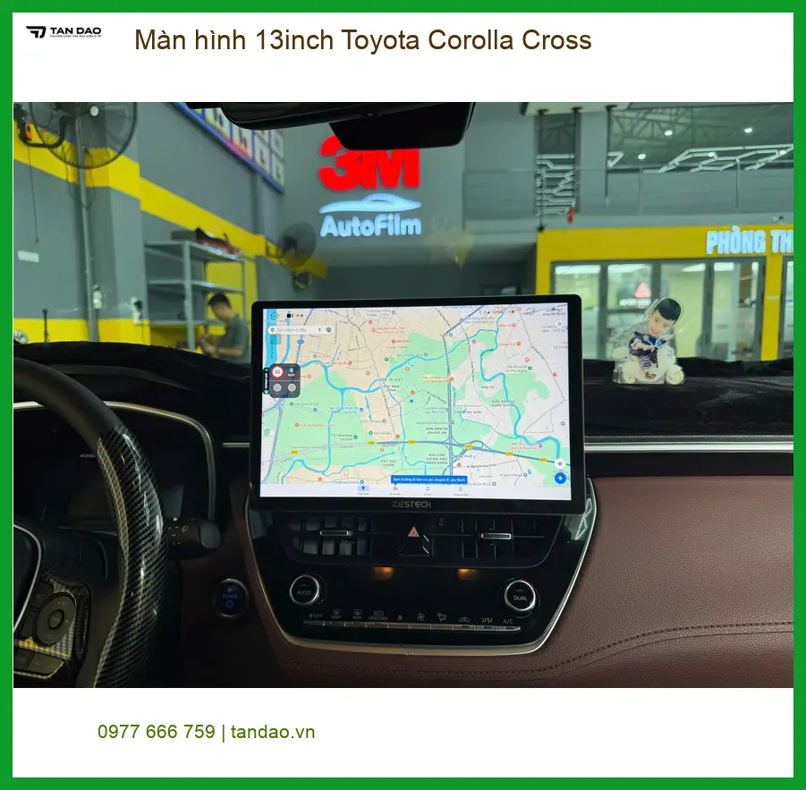 Anh Khải lắp màn hình 13inch Toyota Corolla Cross tại Quận 9 vì màn hình cũ chậm ảnh thực tế 4