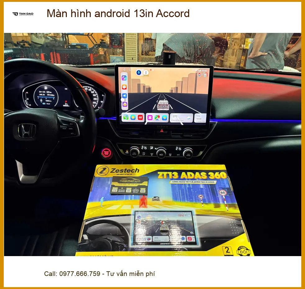 Anh Tấn nâng cấp màn hình android 13in cho Accord ở Gò Vấp ảnh thực tế 2