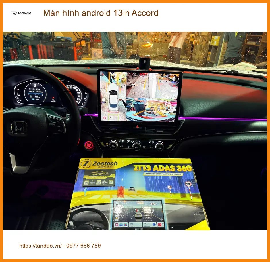 Anh Tấn nâng cấp màn hình android 13in cho Accord ở Gò Vấp ảnh thực tế 3