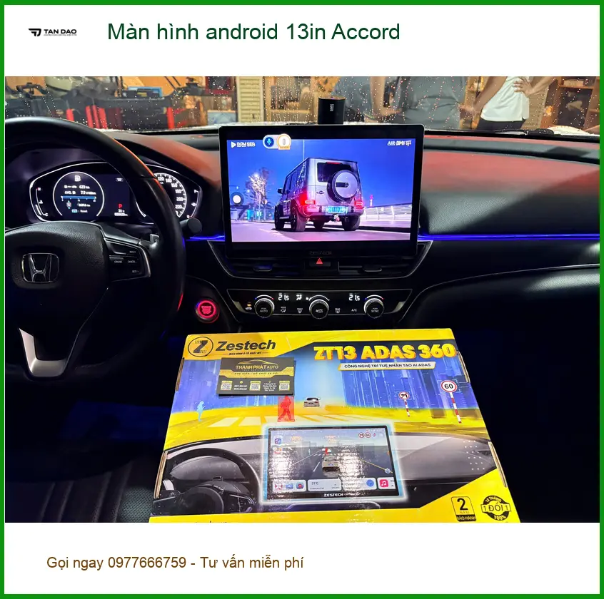 Anh Tấn nâng cấp màn hình android 13in cho Accord ở Gò Vấp ảnh thực tế 5