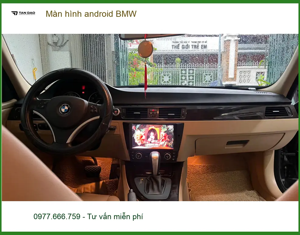 Anh Cường lắp màn hình Android cho BMW 5 Series tại Quận 9 vì màn hình zin đã cũ ảnh thực tế 2