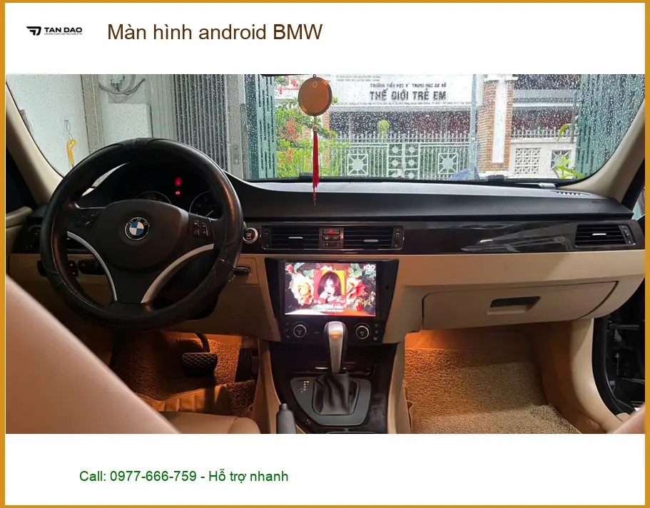 Anh Cường lắp màn hình Android cho BMW 5 Series tại Quận 9 vì màn hình zin đã cũ ảnh thực tế 3