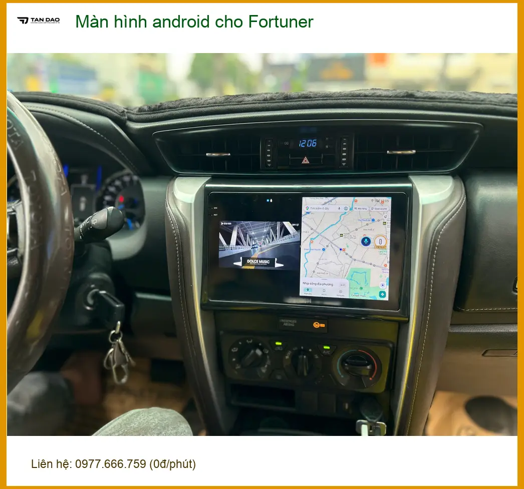 Anh Cường nâng cấp màn hình Android Fortuner tại Quận Bình Tân vì màn zin cũ ảnh thực tế 3
