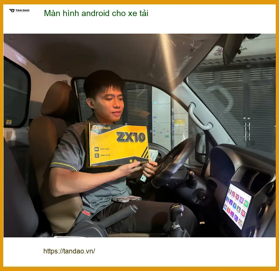 Anh Quang lắp màn hình Android cho xe tải Isuzu tại Quận 12 vì cần dẫn đường ảnh thực tế 3