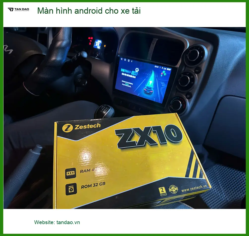 Chú Phi lắp màn hình Android xe tải Fuso Canter tại Hóc Môn giúp công việc thuận tiện. ảnh thực tế 3