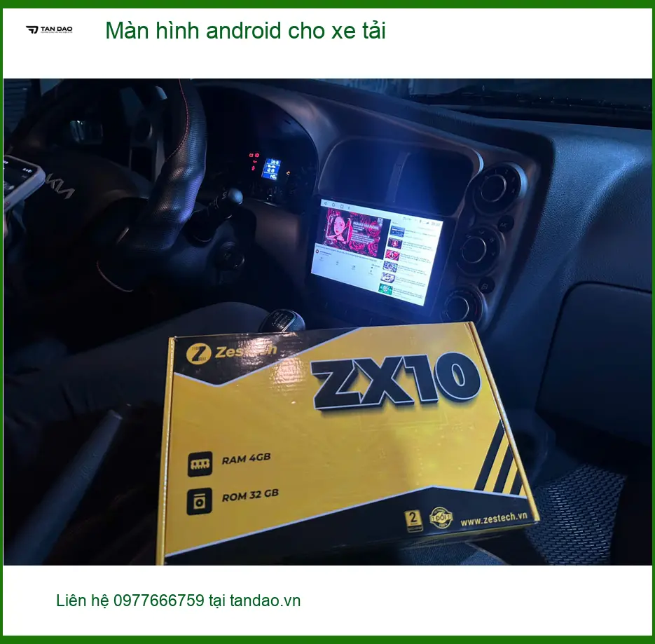 Anh Tùng lắp màn hình Android cho xe tải Hino tại Quận 7 để lái xe đỡ buồn ảnh thực tế 2