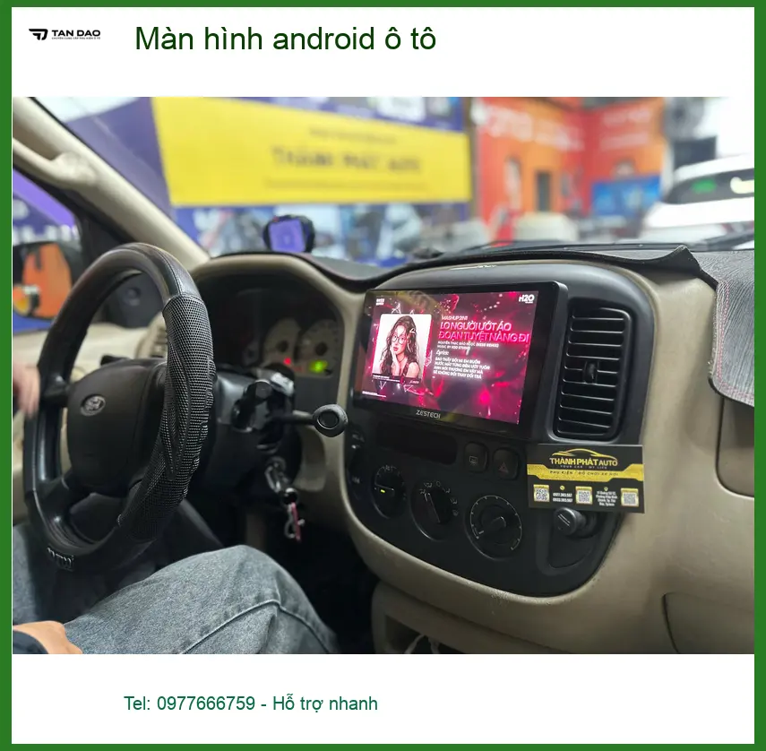 Chị Thùy Dung lắp màn hình Android ô tô cho Ford Everest tại Quận 9. ảnh thực tế 4