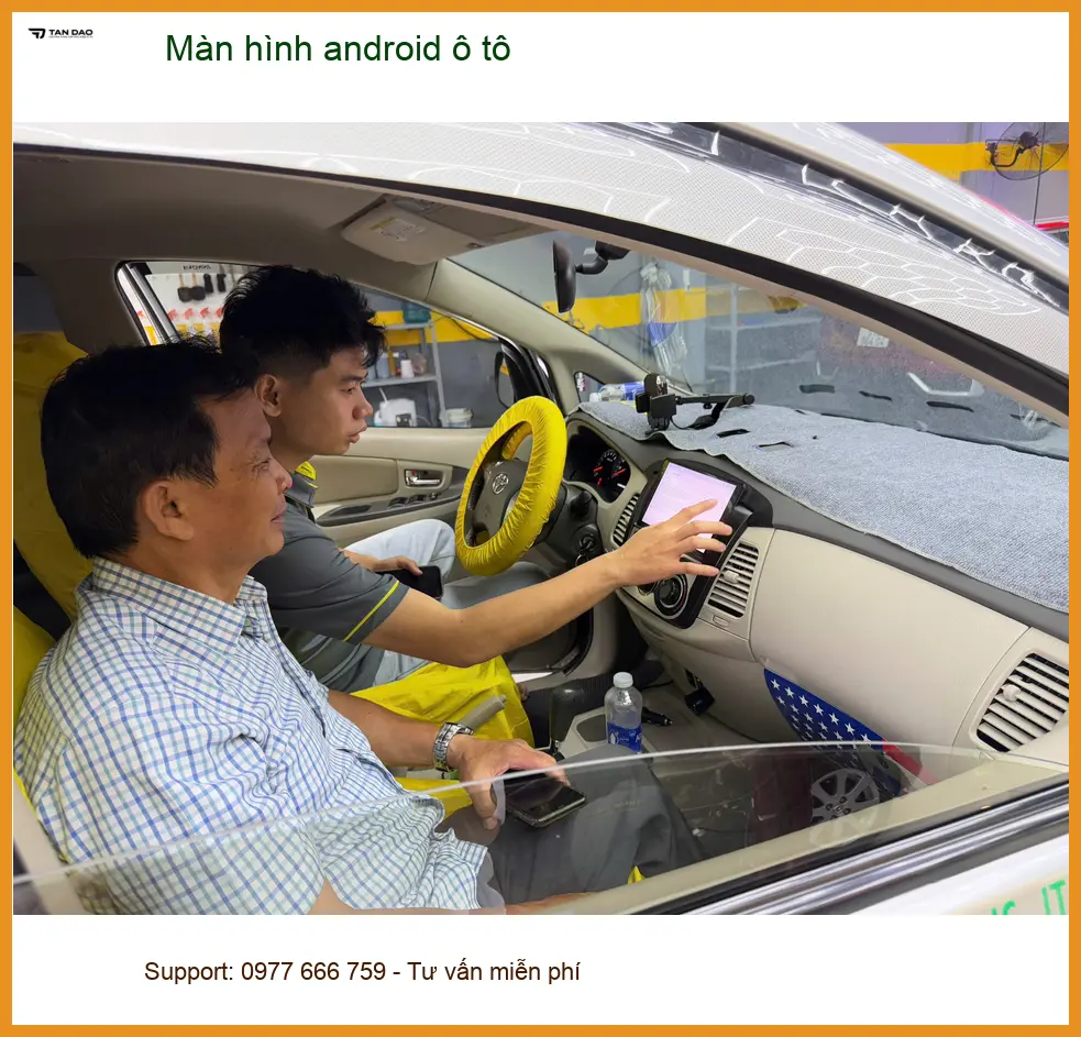 Anh Kiên lắp màn hình android ô tô Hyundai SantaFe tại Quận 9