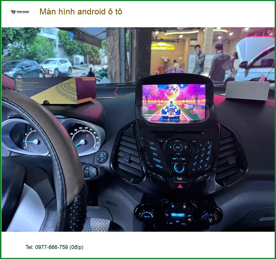 Chị Thanh lắp màn hình Android ô tô Hyundai Santa Fe tại Quận 7 với giá tốt