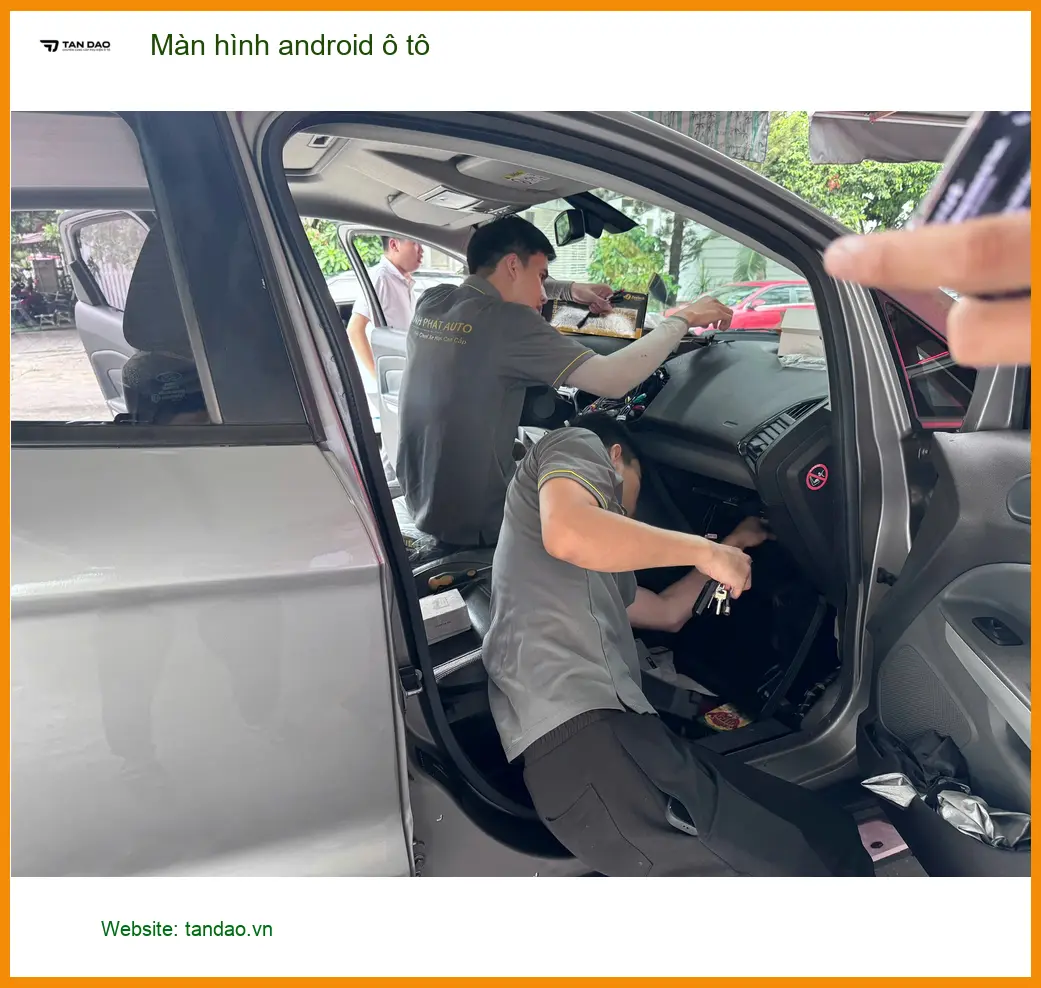 Chị Thanh lắp màn hình Android ô tô Hyundai Santa Fe tại Quận 7 với giá tốt ảnh thực tế 2