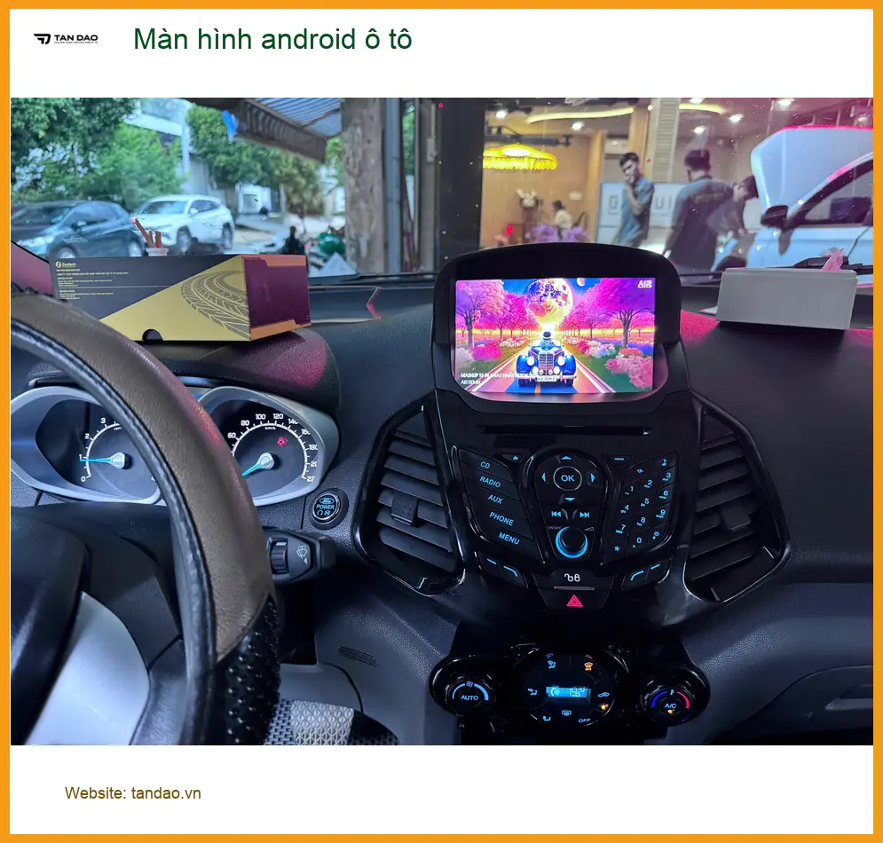 Chị Thảo lắp màn hình Android ô tô tại Quận 11 cho Hyundai Santa Fe ảnh thực tế 2