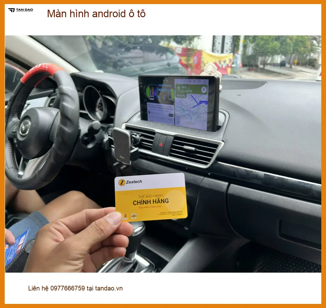 Chị Yến lắp màn hình android ô tô VinFast VF5 tại Quận 4 để xem Youtube ảnh thực tế 3