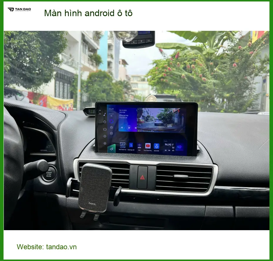 Chị Yến lắp màn hình android ô tô VinFast VF5 tại Quận 4 để xem Youtube ảnh thực tế 4