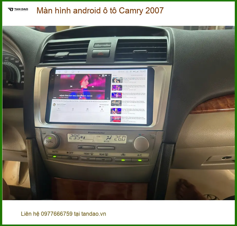 Chị Thảo lắp màn hình Android ô tô Camry 2007 ở Quận 7 để lái xe an toàn hơn ảnh thực tế 3