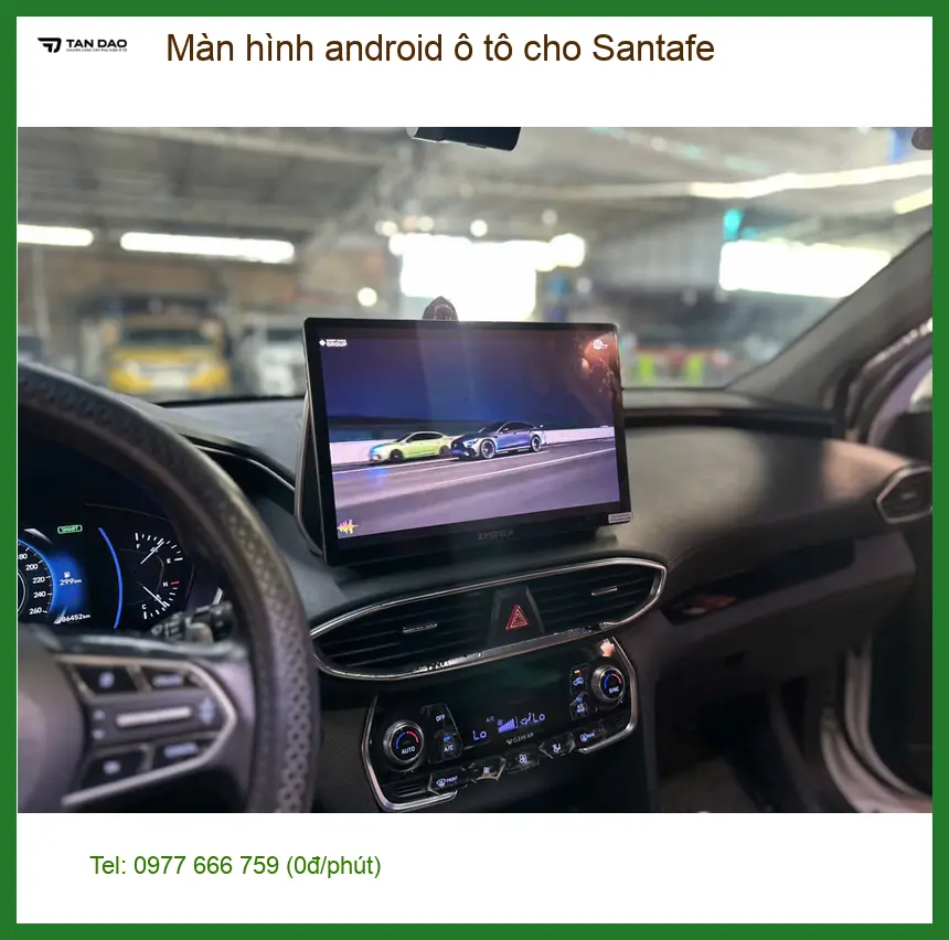 Anh Dũng nâng cấp màn hình Android ô tô Santafe tại Quận 9 uy tín ảnh thực tế 4