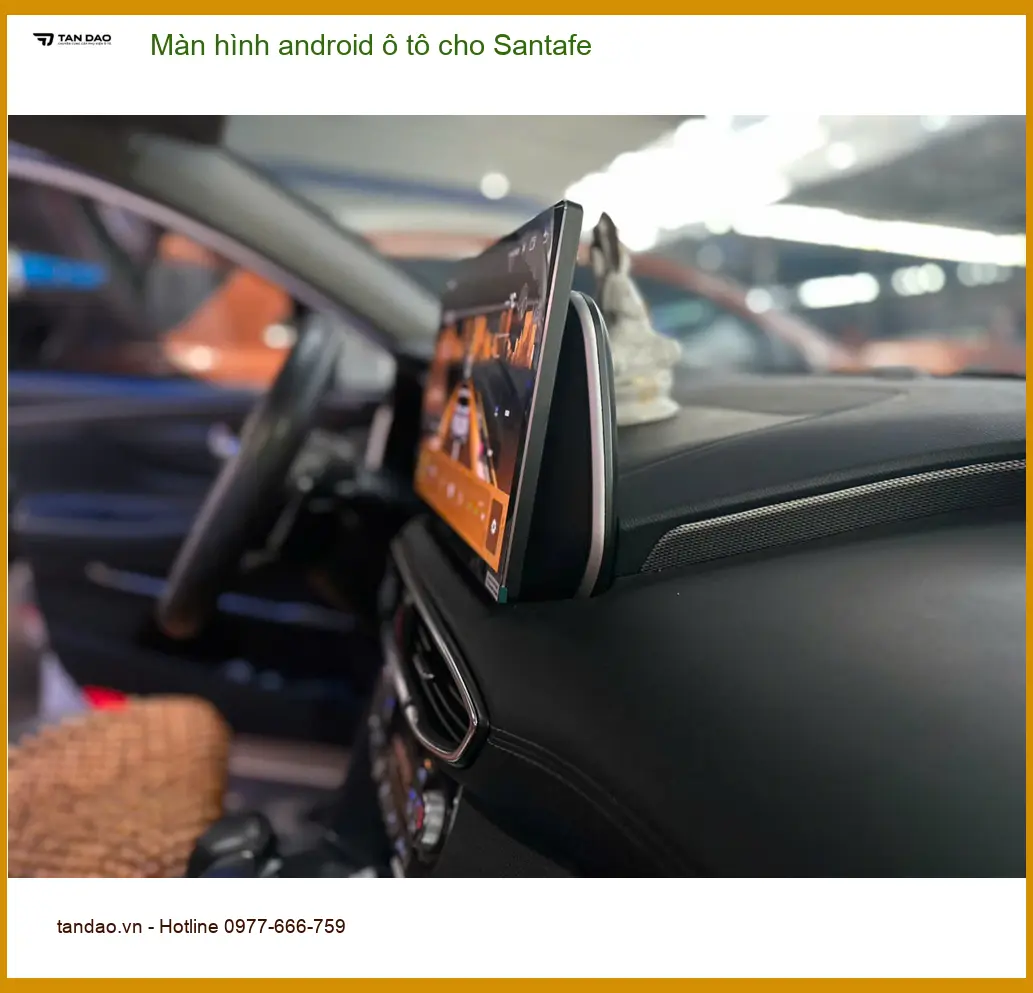 Chị Thanh lắp màn hình Android ô tô cho Santafe vì màn zin không có dẫn đường ở Quận 6 ảnh thực tế 2