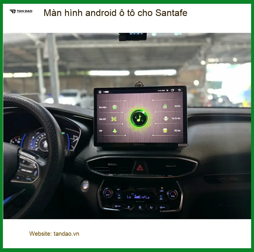 Chị Thanh lắp màn hình Android ô tô cho Santafe vì màn zin không có dẫn đường ở Quận 6 ảnh thực tế 3