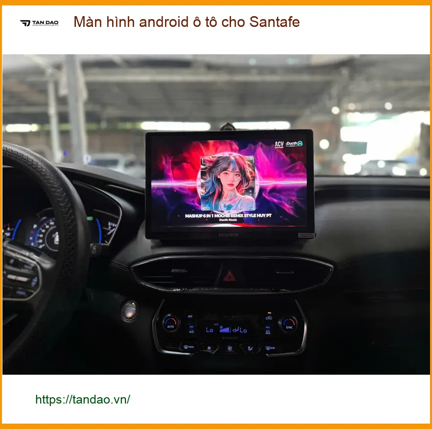 Anh Long lắp Màn hình android ô tô cho Santafe tại Quận Bình Thạnh. ảnh thực tế 4
