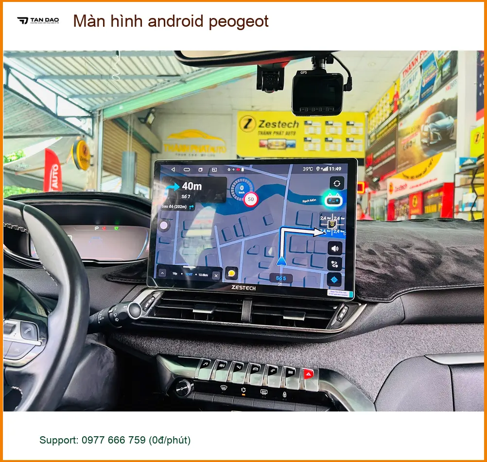 Anh Dũng lắp màn hình android Peugeot 5008 tại Bình Chánh
