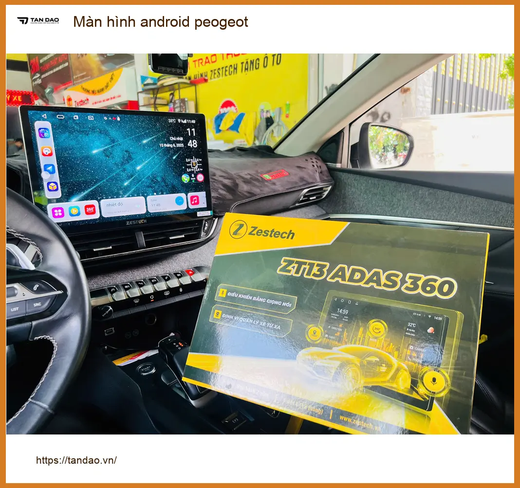 Anh Dũng lắp màn hình android Peugeot 5008 tại Bình Chánh ảnh thực tế 2
