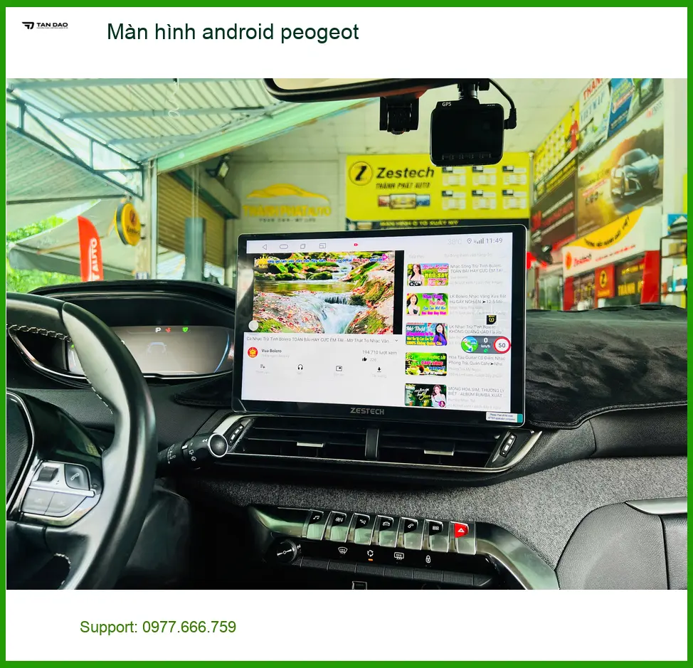 Anh Cường lắp màn hình Android Peugeot tại Quận 1 vì màn zin thiếu tính năng ảnh thực tế 2
