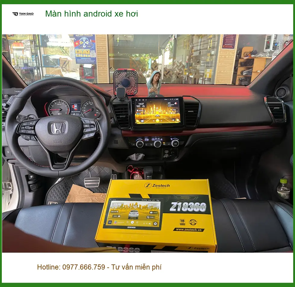 Chị Thảo lắp màn hình android xe hơi Hyundai Accent tại Quận 2 để con không còn quấy khóc ảnh thực tế 3