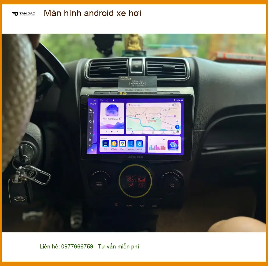 Anh Đạt lắp màn hình Android xe hơi Hyundai Accent tại Hóc Môn vì màn zin quá cũ ảnh thực tế 2