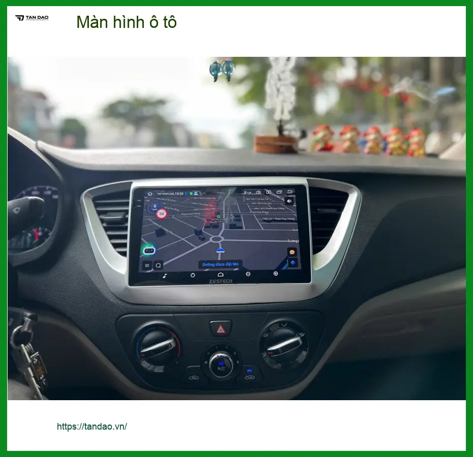 Chị Thảo lắp màn hình ô tô cho Hyundai Accent tại Quận Bình Thạnh vì màn zin quá nhỏ ảnh thực tế 2