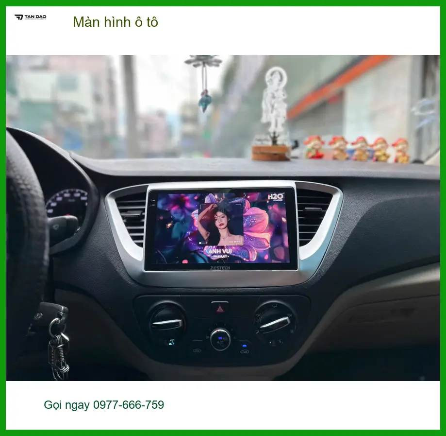 Chị Thảo lắp màn hình ô tô cho Hyundai Accent tại Quận Bình Thạnh vì màn zin quá nhỏ ảnh thực tế 4