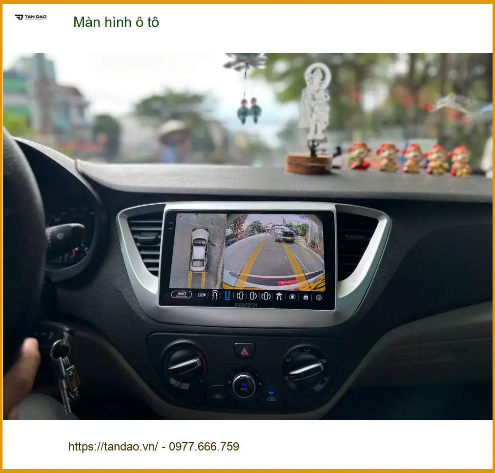 Chị Thảo lắp màn hình ô tô cho Hyundai Accent tại Quận Bình Thạnh vì màn zin quá nhỏ ảnh thực tế 5