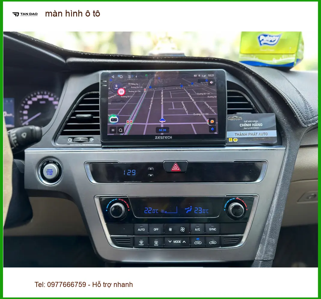 Anh Tấn lắp màn hình ô tô cho Hyundai Accent tại Nhà Bè để dễ dàng xem bản đồ