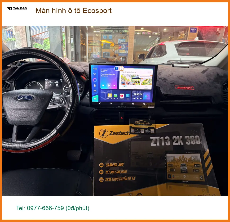 Anh Long lắp màn hình ô tô cho Ford Ecosport tại Quận 12 để xem YouTube ảnh thực tế 2