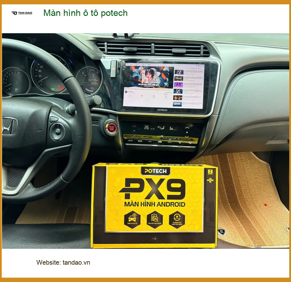 Chú Đăng lắp màn hình Potech cho Hyundai Accent tại Nhà Bè để nâng cấp tiện ích