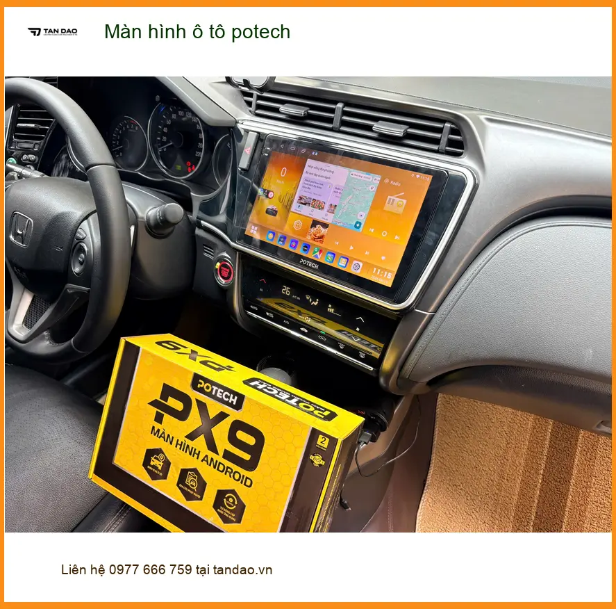 Chú Đăng lắp màn hình Potech cho Hyundai Accent tại Nhà Bè để nâng cấp tiện ích ảnh thực tế 2