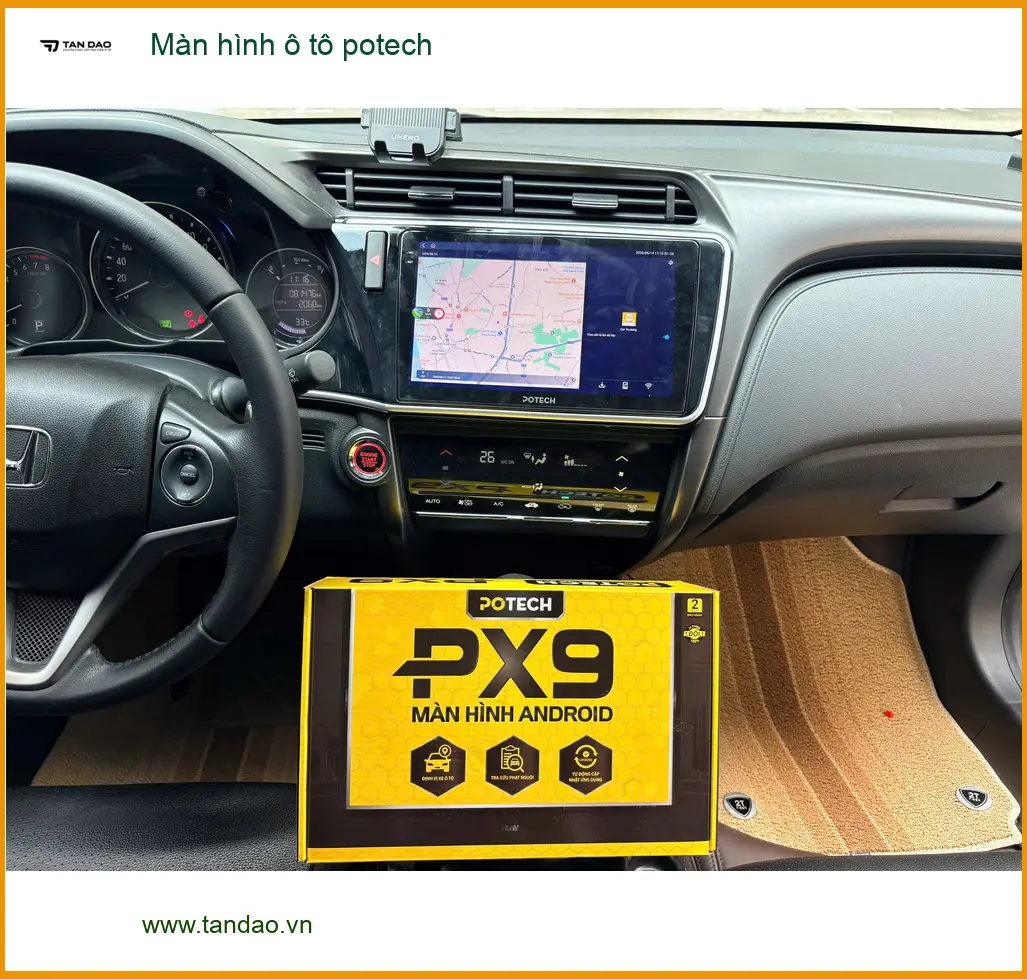 Chú Đăng lắp màn hình Potech cho Hyundai Accent tại Nhà Bè để nâng cấp tiện ích ảnh thực tế 3