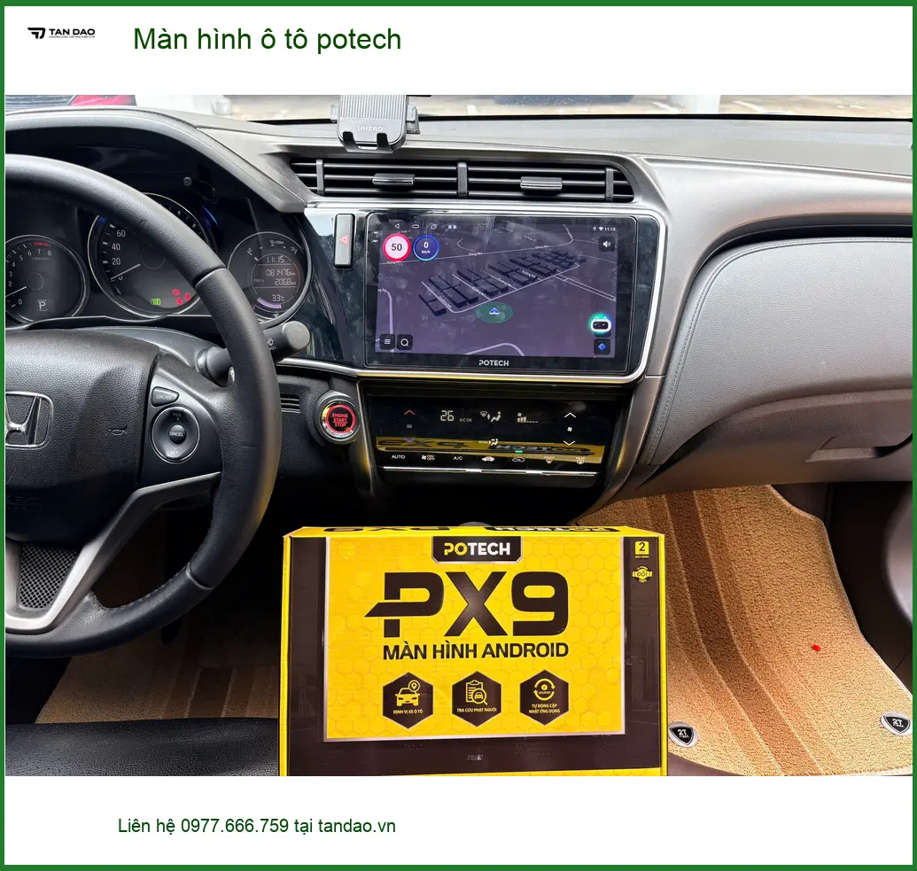 Anh Kiên lắp Màn hình ô tô potech cho Hyundai Accent tại Quận Tân Phú để nâng cấp tiện ích