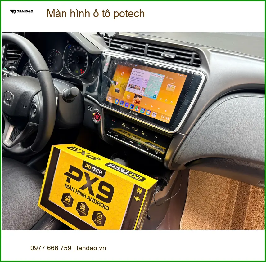 Anh Kiên lắp Màn hình ô tô potech cho Hyundai Accent tại Quận Tân Phú để nâng cấp tiện ích ảnh thực tế 2