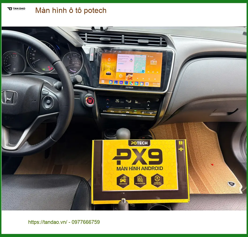 Anh Kiên lắp Màn hình ô tô potech cho Hyundai Accent tại Quận Tân Phú để nâng cấp tiện ích ảnh thực tế 4