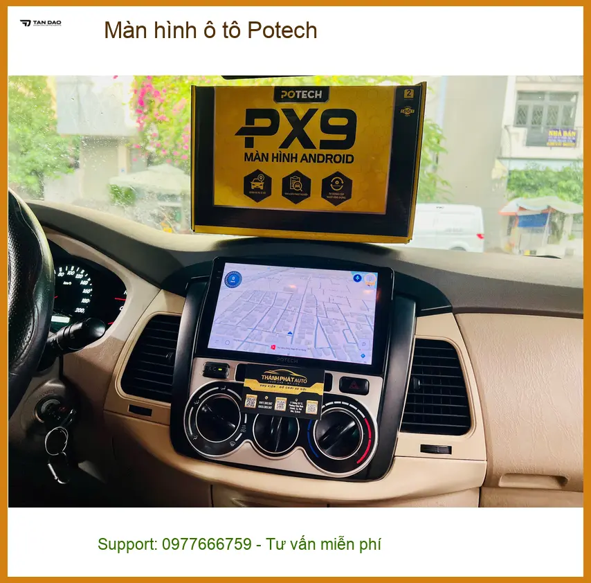 Chị Mai Hương lắp màn hình Potech cho Hyundai Santa Fe tại Quận 1 ảnh thực tế 3