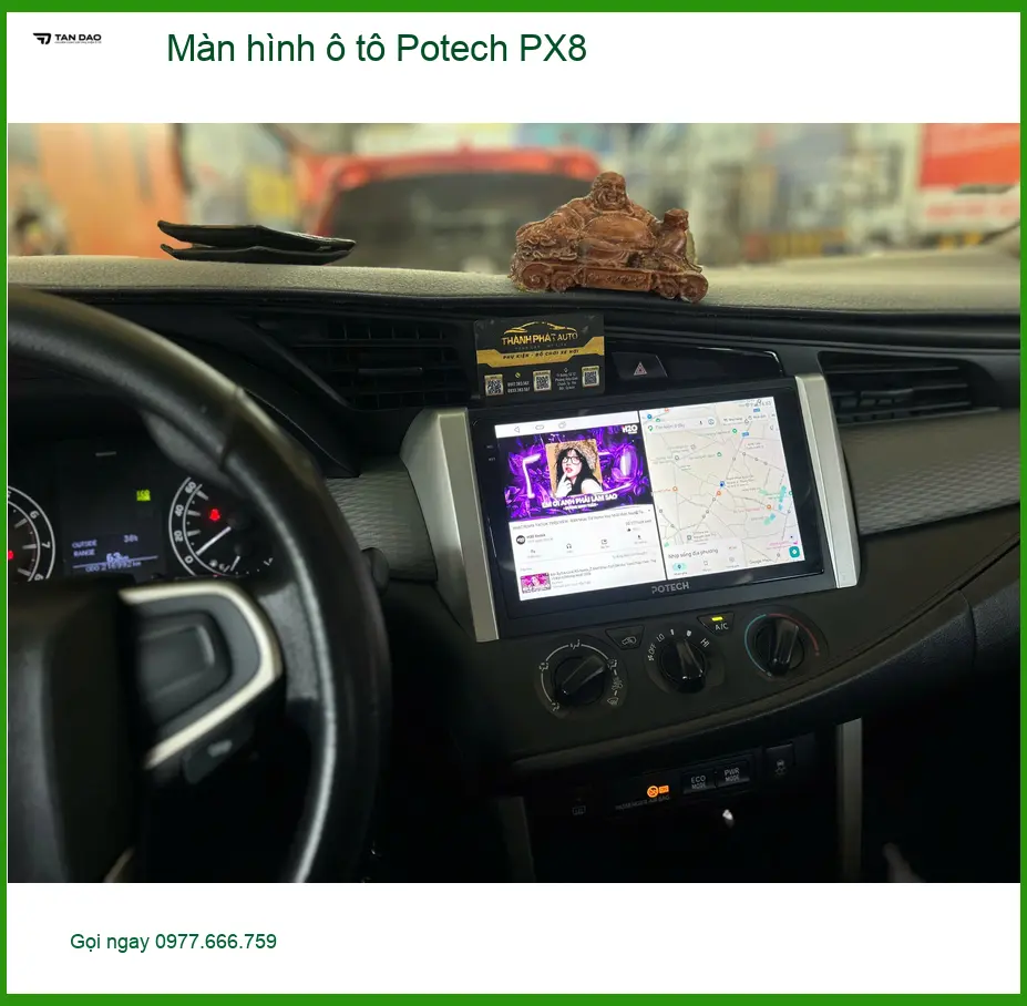 Chú Minh lắp Màn hình ô tô Potech PX8 cho Mitsubishi Attrage tại Cần Giờ để cập nhật công nghệ