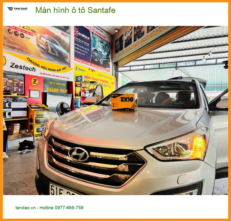 Anh Khải lắp màn hình ô tô Santafe tại Quận 10 để có trải nghiệm giải trí tốt hơn ảnh thực tế 3