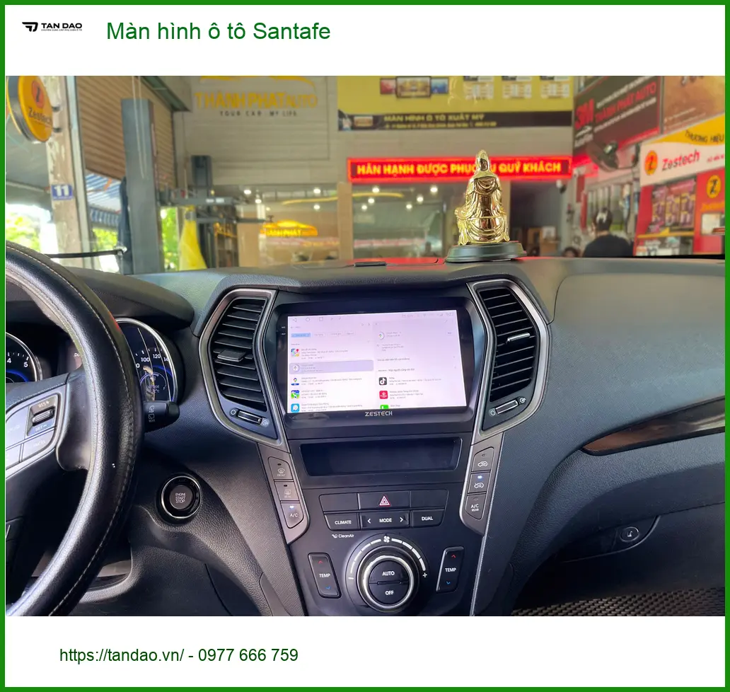 Anh Khải lắp màn hình ô tô Santafe tại Quận 10 để có trải nghiệm giải trí tốt hơn ảnh thực tế 4