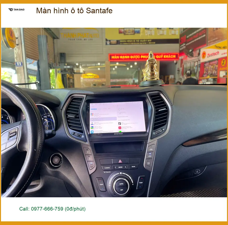 Chú Lâm nâng cấp màn hình ô tô Santafe tại Củ Chi để trải nghiệm công nghệ mới ảnh thực tế 3
