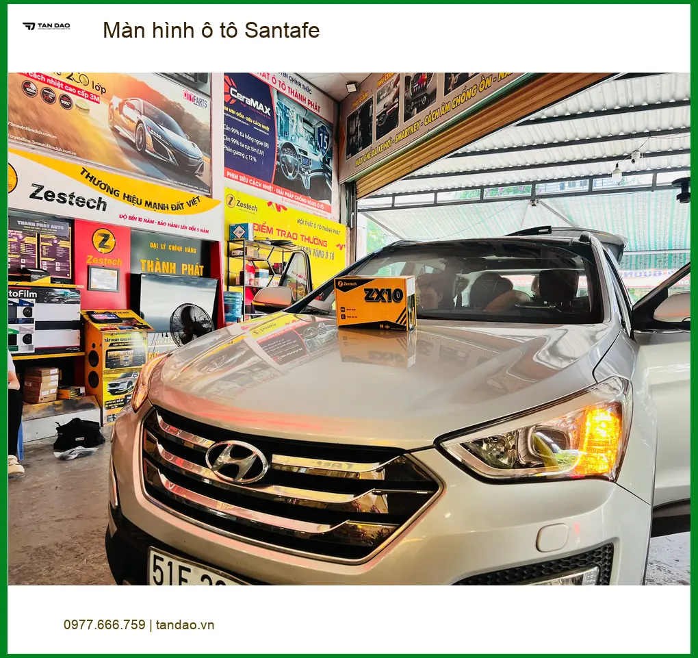 Anh Quang lắp Màn hình ô tô Santafe Quận 9 vì màn hình cũ thường xuyên bị đơ ảnh thực tế 5