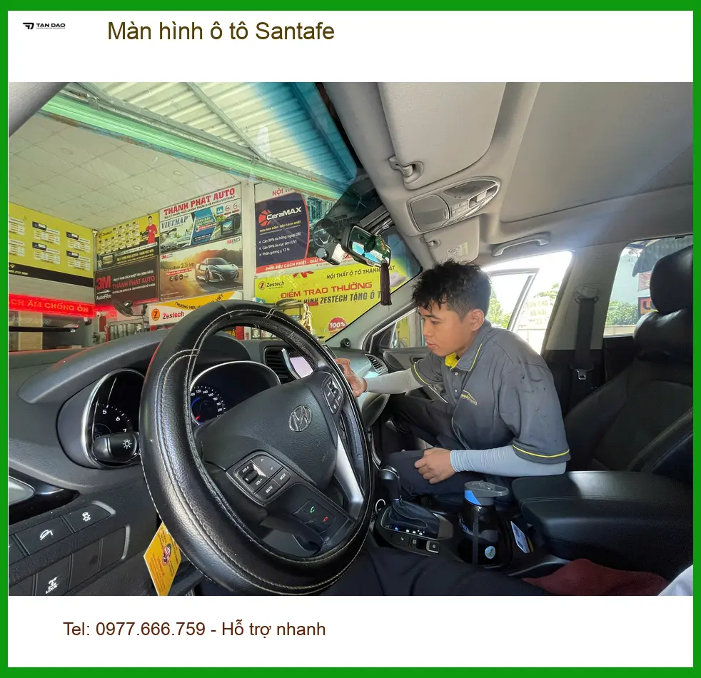 Anh Trung nâng cấp màn hình Santafe tại Gò Vấp, cần dẫn đường chính xác ảnh thực tế 2