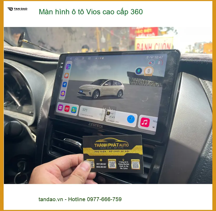 Chú Hưng lắp màn hình ô tô Vios 360 cao cấp tại Quận 12 để lái xe an tâm hơn. ảnh thực tế 3