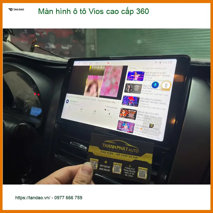 Anh Kiên gắn màn hình ô tô Vios cao cấp 360 ở Hóc Môn để lái xe an toàn