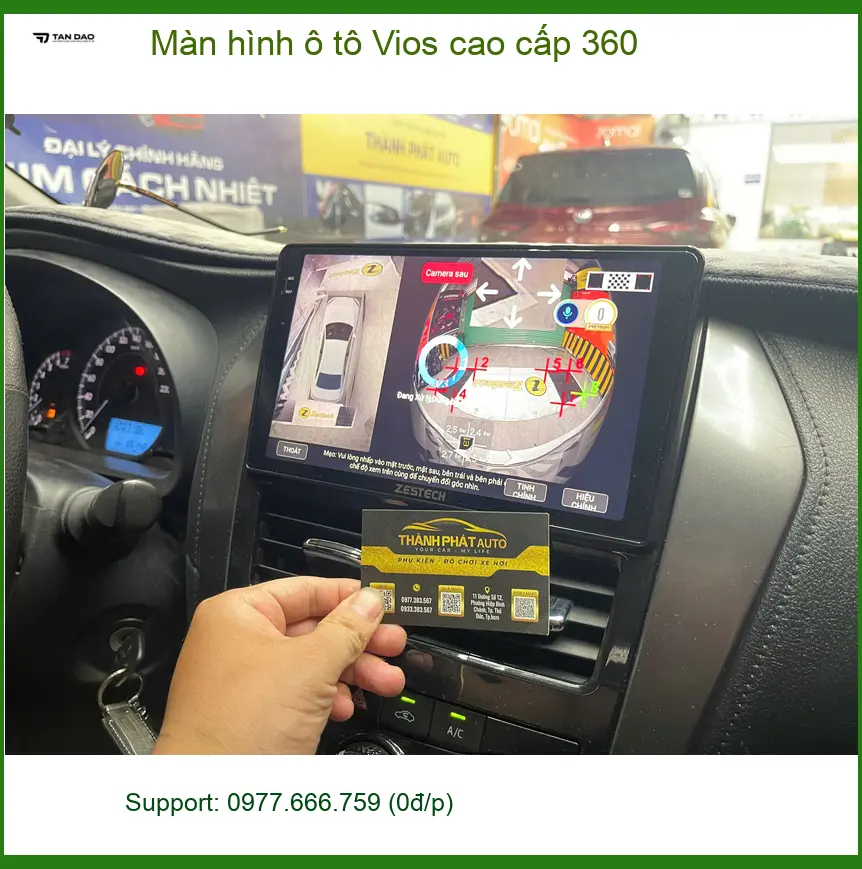Anh Kiên gắn màn hình ô tô Vios cao cấp 360 ở Hóc Môn để lái xe an toàn ảnh thực tế 2