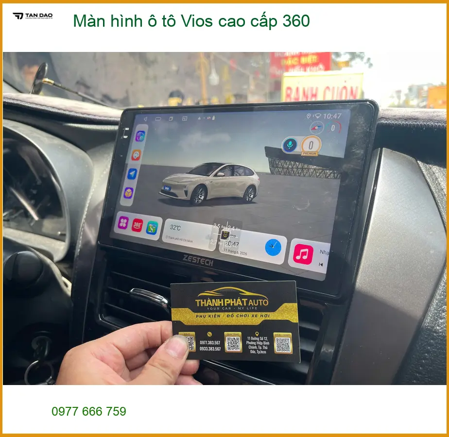 Anh Tấn lắp màn hình ô tô Vios 360 cao cấp tại Thủ Đức để quan sát toàn cảnh ảnh thực tế 2