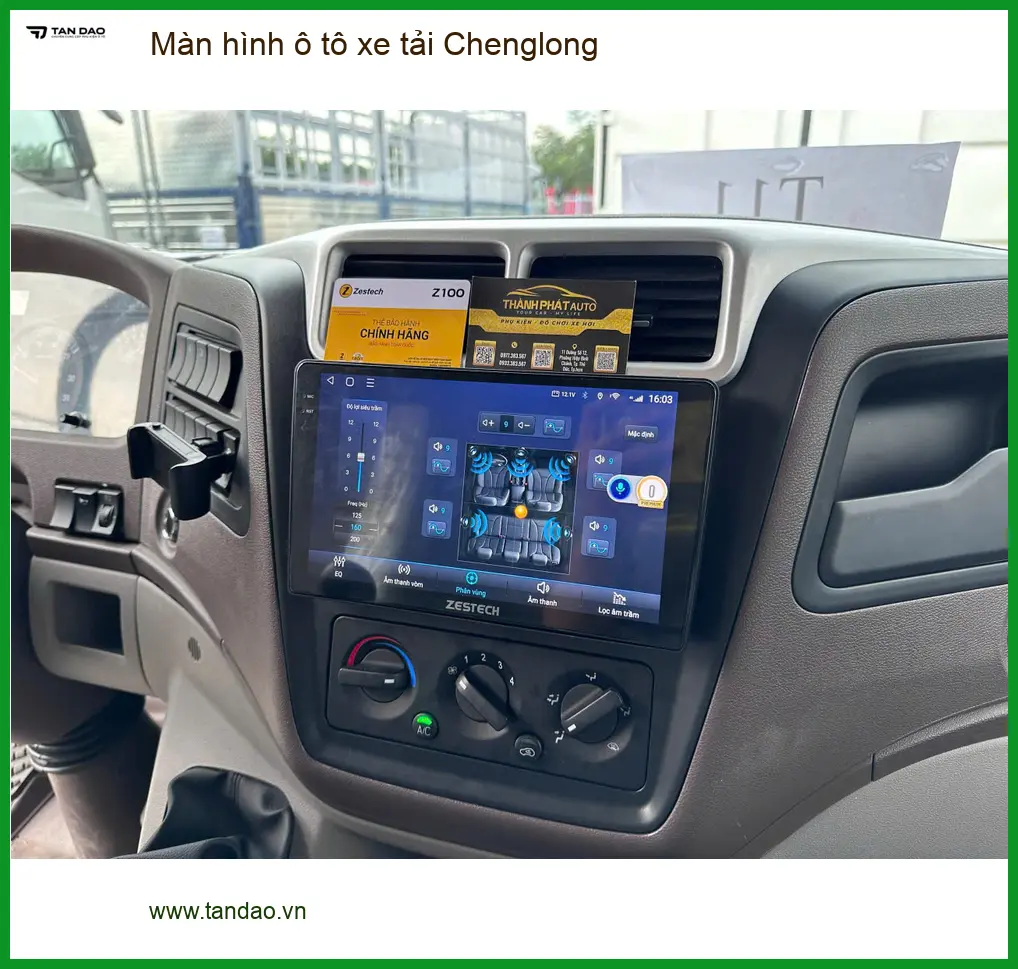 Chú Phong lắp màn hình xe tải Chenglong tại Nhà Bè cần hỗ trợ lái xe an toàn ảnh thực tế 2